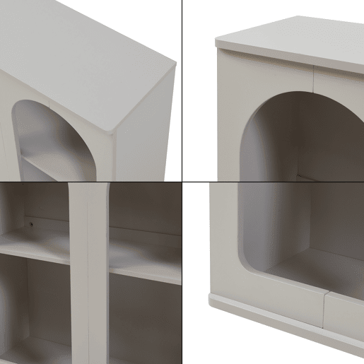 Aparador Trorhun 4 compartimentos MDF 80x30x80 cm Cinzento en.casa