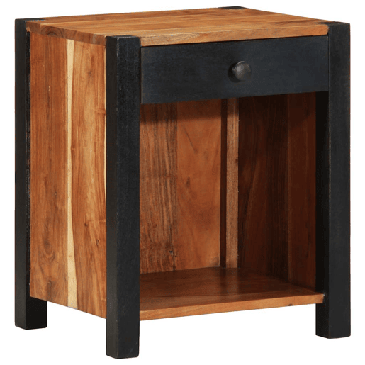 Lote de 2 Mesa De Cabeceira - Mesinha De Cabeceira com gaveta Castanho 40 x 35 x 50 cm