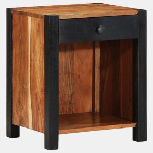 Lote de 2 Mesa De Cabeceira - Mesinha De Cabeceira com gaveta Castanho 40 x 35 x 50 cm