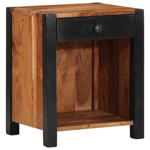 Lote de 2 Mesa De Cabeceira - Mesinha De Cabeceira com gaveta Castanho 40 x 35 x 50 cm