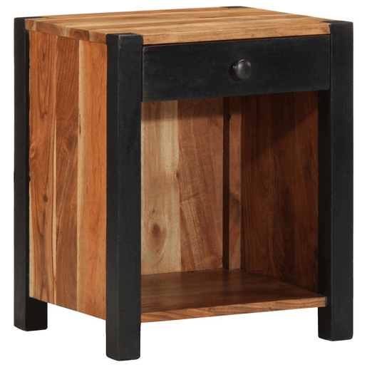 Lote de 2 Mesa De Cabeceira - Mesinha De Cabeceira com gaveta Castanho 40 x 35 x 50 cm