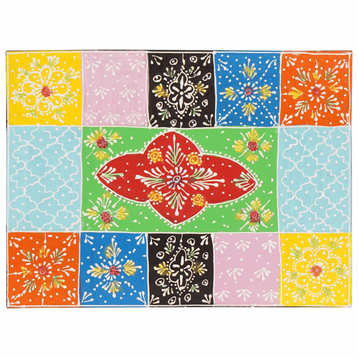 Lote de 2 Mesa De Cabeceira - Mesinha De Cabeceira Multicolor 40 x 30 x 28 cm