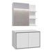 Conjunto mueble bajo lavabo y armario espejo Sophéa 78 Conjunto mueble bajo lavabo y armario espejo Sophéa 78 Blanco