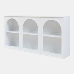 Aparador Trorhun 6 compartimentos MDF 160x30x80cm - Branco en.casa