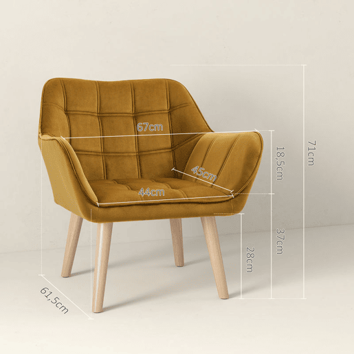 HOMCOM Poltrona Moderna de Sala, Cadeira de Leitura Estofada em Veludo com Pés de Madeira, Fácil de Montar, Poltrona Relax para Sala de Estar, Quarto e Varanda, Amarelo Mostarda HOMCOM Poltrona Moderna de Sala, Cadeira de Leitura Estofada em Veludo com Pés de Madeira, Fácil de Montar, Poltrona Relax para Sala de Estar, Quarto e Varanda, Amarelo Mostarda