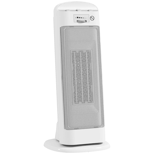 HOMCOM Aquecedor Elétrico de Baixo Consumo 2000W PTC Termoventilador com 4 Modos Termóstato Regulável Oscilação de 55° Proteção contra Tombos e Sobreaquecimento para 15? em Quarto Branco