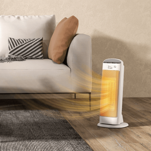 HOMCOM Aquecedor Elétrico de Baixo Consumo 2000W PTC Termoventilador com 4 Modos Termóstato Regulável Oscilação de 55° Proteção contra Tombos e Sobreaquecimento para 15? em Quarto Branco