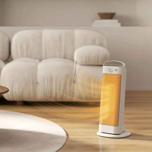 HOMCOM Aquecedor Elétrico de Baixo Consumo 2000W PTC Termoventilador com 4 Modos Termóstato Regulável Oscilação de 55° Proteção contra Tombos e Sobreaquecimento para 15? em Quarto Branco