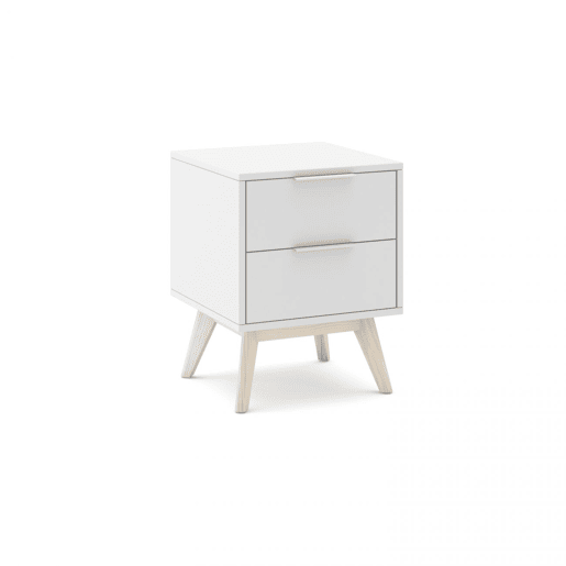 Mesa de cabeceira Numa 2 gavetas Blanco mate - Oak 40 x 53 x 35 cm