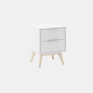 Mesa de cabeceira Numa 2 gavetas Blanco mate - Oak 40 x 53 x 35 cm