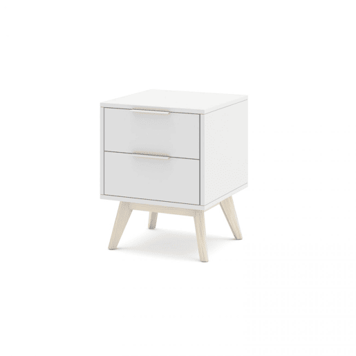 Mesa de cabeceira Numa 2 gavetas Blanco mate - Oak 40 x 53 x 35 cm