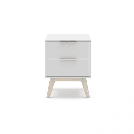 Mesa de cabeceira Numa 2 gavetas Blanco mate - Oak 40 x 53 x 35 cm
