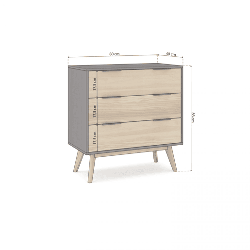 Cómoda Numa Gris Alpino 80 x 83 x 40 cm
