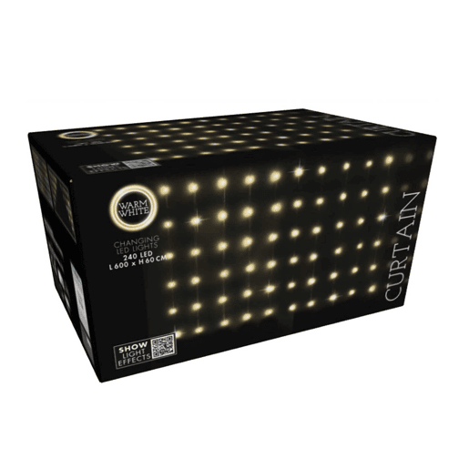 Conjunto de cortinas de luz Well Home com 240 luzes LED brancas quentes com controle remoto e 40 fios