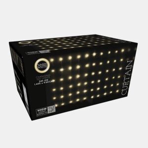 Conjunto de cortinas de luz Well Home com 240 luzes LED brancas quentes com controle remoto e 40 fios
