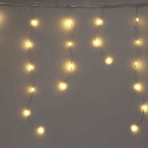 Conjunto de cortinas de luz Well Home com 172 luzes LED brancas quentes com controle remoto e 40 fios