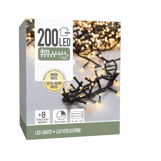 Well Home 200 Luzes de LED Branco Quente e Branco Extra Quente com 8 Funções e Temporizador