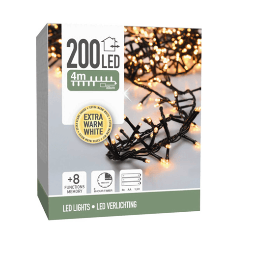 Well Home 200 Luzes de LED Branco Quente com 8 Funções e Temporizador
