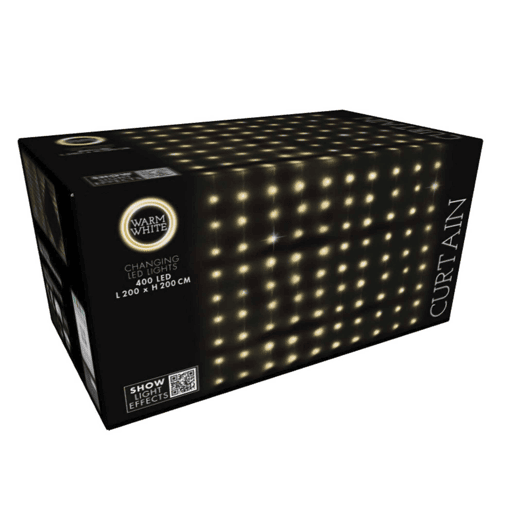 Conjunto de cortinas de luz Well Home com 400 luzes LED brancas quentes com controle remoto e 20 cordas