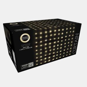 Conjunto de cortinas de luz Well Home com 400 luzes LED brancas quentes com controle remoto e 20 cordas