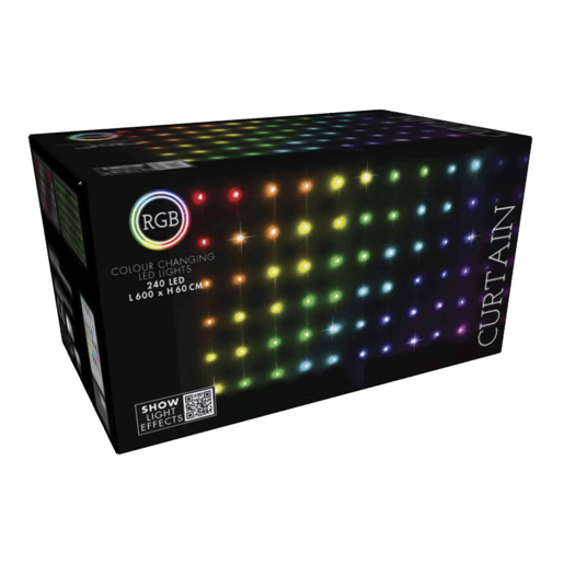 Conjunto de cortinas de luz LED RGB Well Home 240 com controle remoto de 40 cordas
