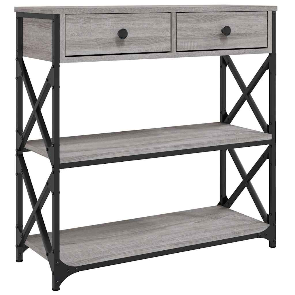 Mesa consola madera de ingeniería gris sonoma 75x28x75 cm