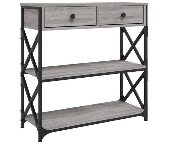 Mesa consola madera de ingeniería gris sonoma 75x28x75 cm