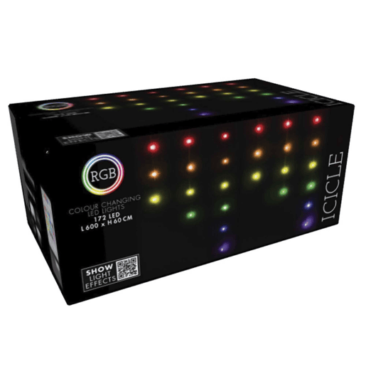 Conjunto de cortinas de LED RGB Well Home 172 com 40 fios