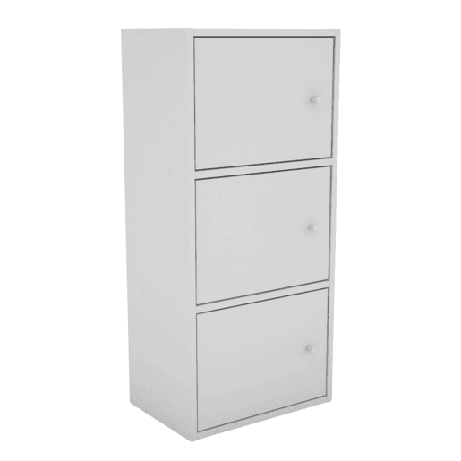 Prateleira para Sala de Estar e Jantar Plea 3 Prateleiras e 3 Portas Branca 42x184x29 cm
