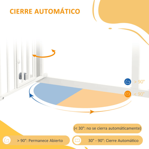 PawHut Barreira de Segurança para Cães 74-80 cm para Portas e Escadas Porta de Segurança para Animais com Montagem a Pressão e Duplo Bloqueio Branco