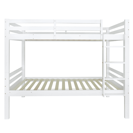 Beliche infantil 90x200 - cama juvenil com escada angular de 3 degraus e barreira de segurança, divisÃvel em 2 camas individuais - branco Beliche infantil 90x200 - cama juvenil com escada angular de 3 degraus e barreira de segurança, divisÃvel em 2 camas individuais - branco