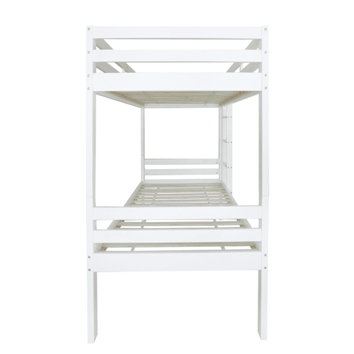 Beliche infantil 90x200 - cama juvenil com escada angular de 3 degraus e barreira de segurança, divisÃvel em 2 camas individuais - branco Beliche infantil 90x200 - cama juvenil com escada angular de 3 degraus e barreira de segurança, divisÃvel em 2 camas individuais - branco