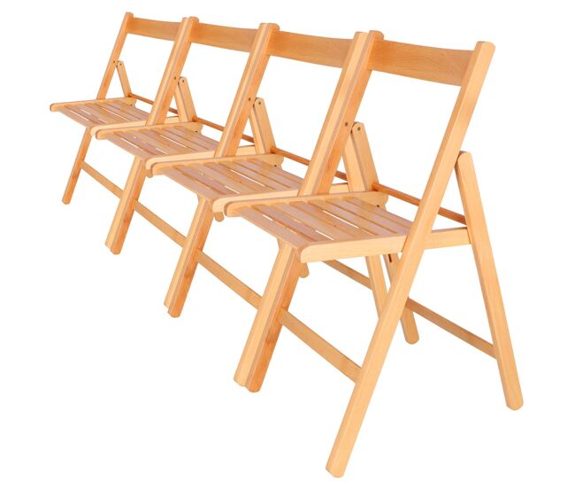 Well home mobiliario & decoración - pack 4 sillas bas en madera de haya, acabado aceite