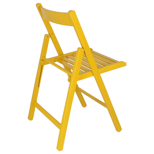 WELL HOME - Pacote de 4 cadeiras de madeira de faia, acabamento amarelo