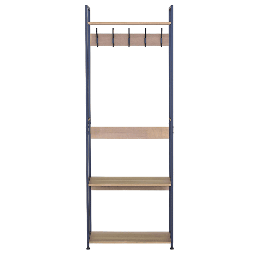 Cabide de entrada Sert com 5 cabides e 3 prateleiras em carvalho cambriano e preto 60x175x40 cm