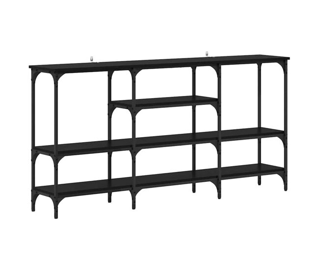 Mesa consola roble negro 160 x 29 x 80 cm madera contrachapada