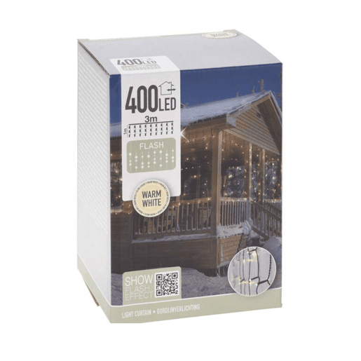 Well Home Curtain Lights com 400 luzes LED brancas quentes 100x300cm