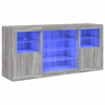vidaXL Aparador com luzes LED 142,5x37x67 cm cinzento sonoma