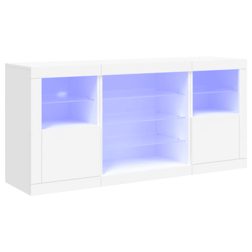 vidaXL Aparador com luzes LED 142,5x37x67 cm branco vidaXL Aparador com luzes LED 142,5x37x67 cm branco