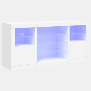 vidaXL Aparador com luzes LED 142,5x37x67 cm branco