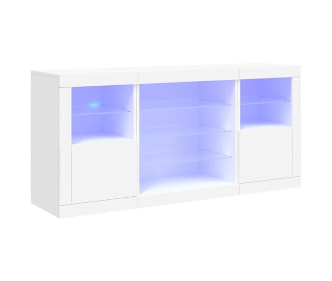 Vidaxl aparador con luces led blanco 142,5x37x67 cm