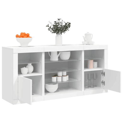vidaXL Aparador com luzes LED 142,5x37x67 cm branco vidaXL Aparador com luzes LED 142,5x37x67 cm branco