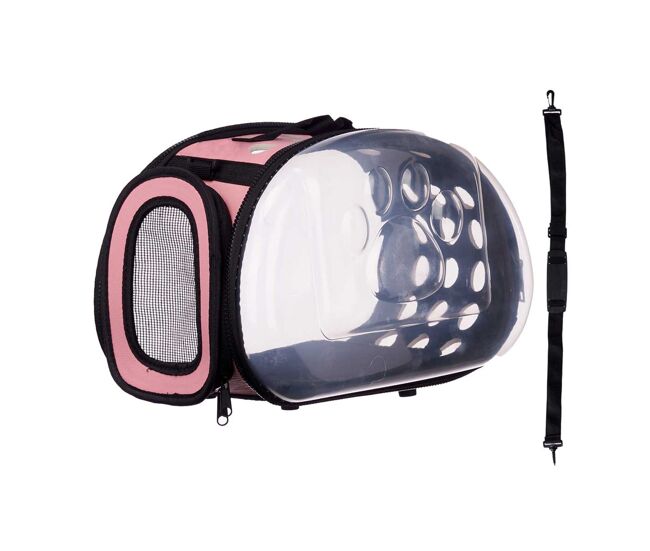 Well home - transportín pequeño plegable para mascotas 37x7,5x22 color rosa