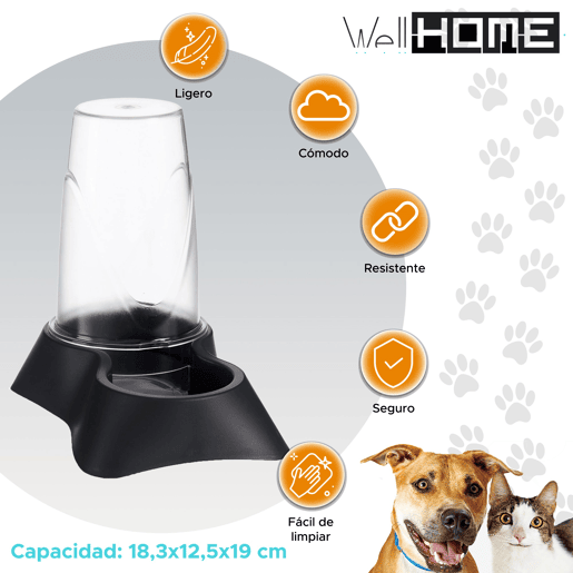 WELL HOME - Comedouro e bebedouro para animais de estimação com base antiderrapante