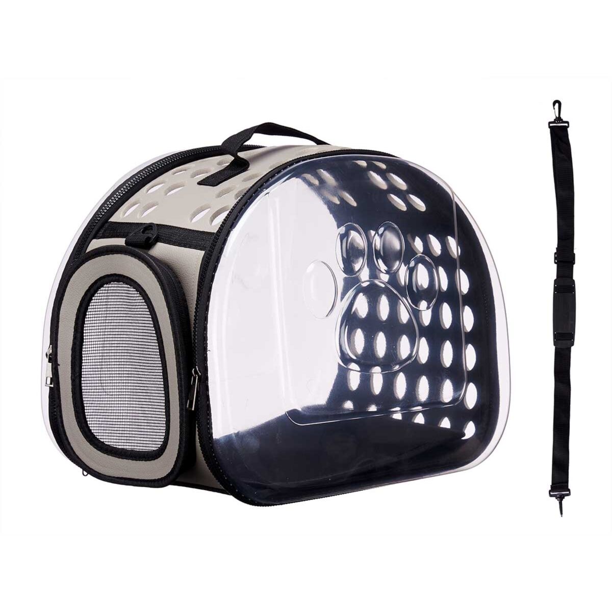 Well home - transportín grande plegable para mascotas 43x4x33cm color gris
