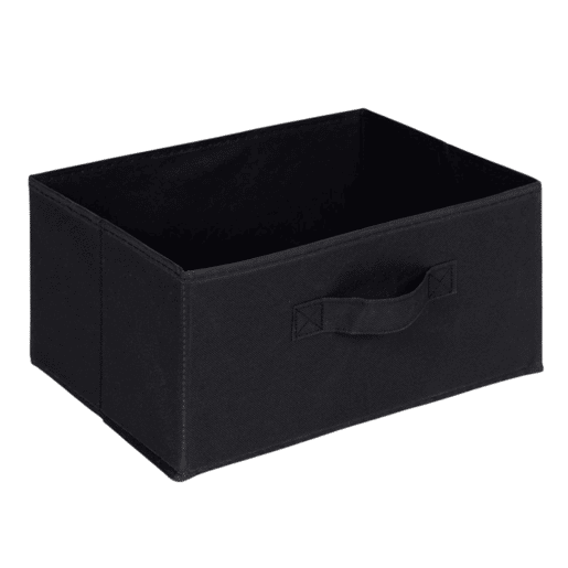 Cômoda Auxiliar Roda Interior com 3 Gavetas em Carvalho Cambriano e Tecido Preto 40x68x30 cm