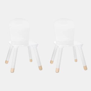 Conjunto de 2 cadeiras de madeira para crianças - Decoração de nuvem