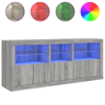 vidaXL Aparador com luzes LED 162x37x67 cm cinzento sonoma