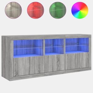 vidaXL Aparador com luzes LED 162x37x67 cm cinzento sonoma