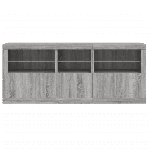 vidaXL Aparador com luzes LED 162x37x67 cm cinzento sonoma